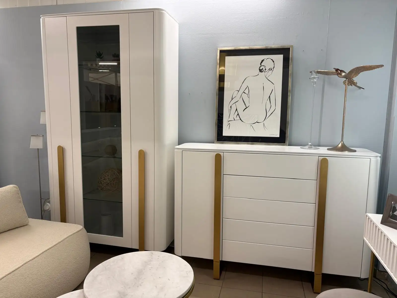 Fabbi Mobili Zestaw Mebli GRACE Witryna + Komoda meble premium