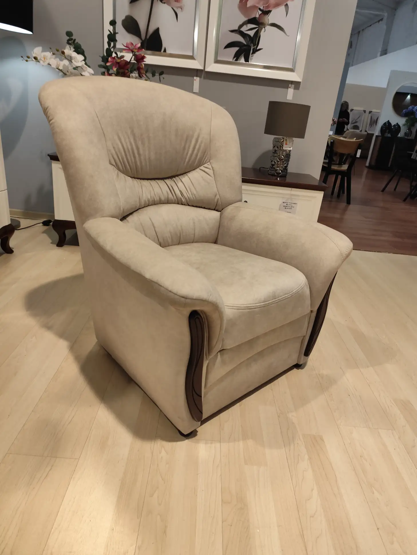 Meblomak Fotel GENUA LUX 1P z pojemnikiem na pościel klasyczny stylowy