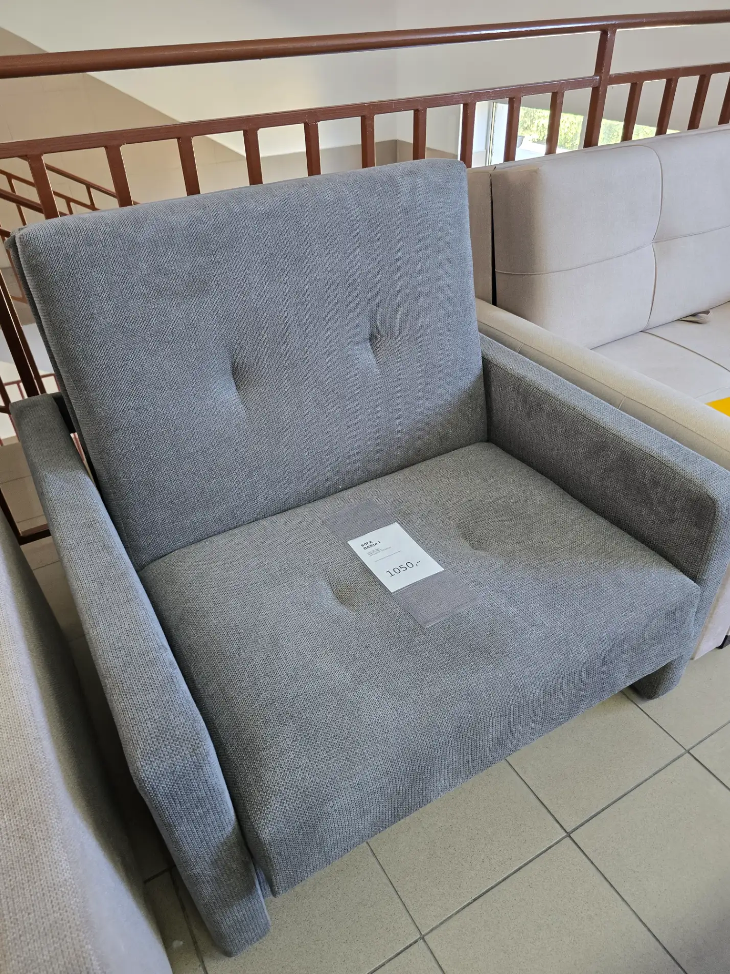 Sofa 1 - osobowa DARIA I rozkładana tapczan szara
