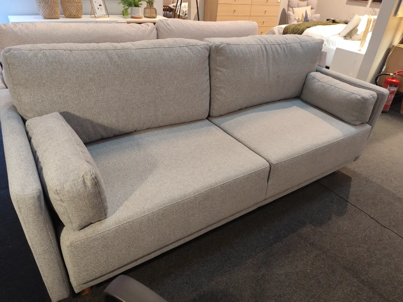 VOX Sofa TODOS SLIM Kanapa 3-osobowa z funkcją spania i pojemnikiem szara