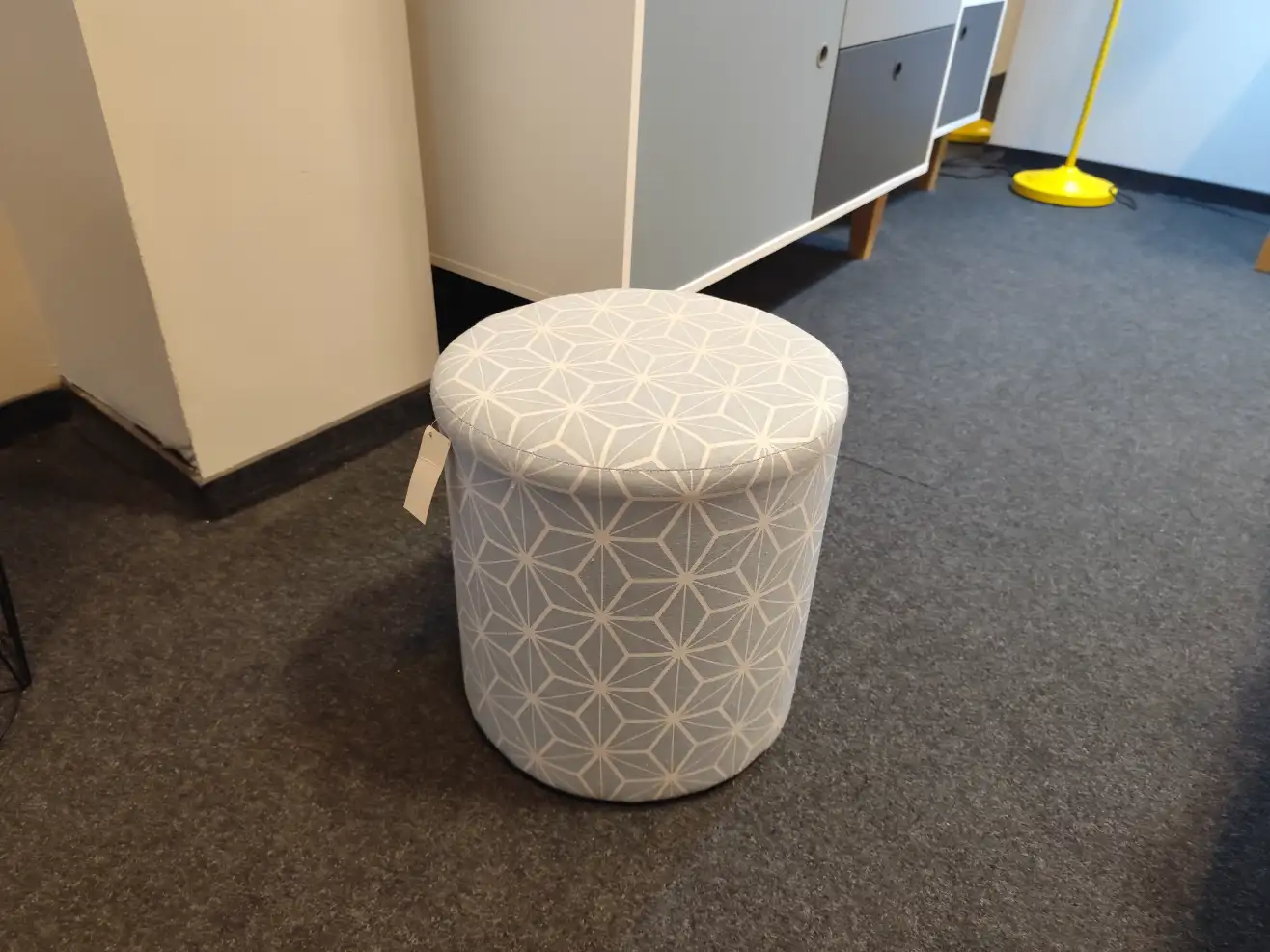 VOX Pufa okrągła w romby błękitna puf VOX Pufa okrągła w romby błękitna puf