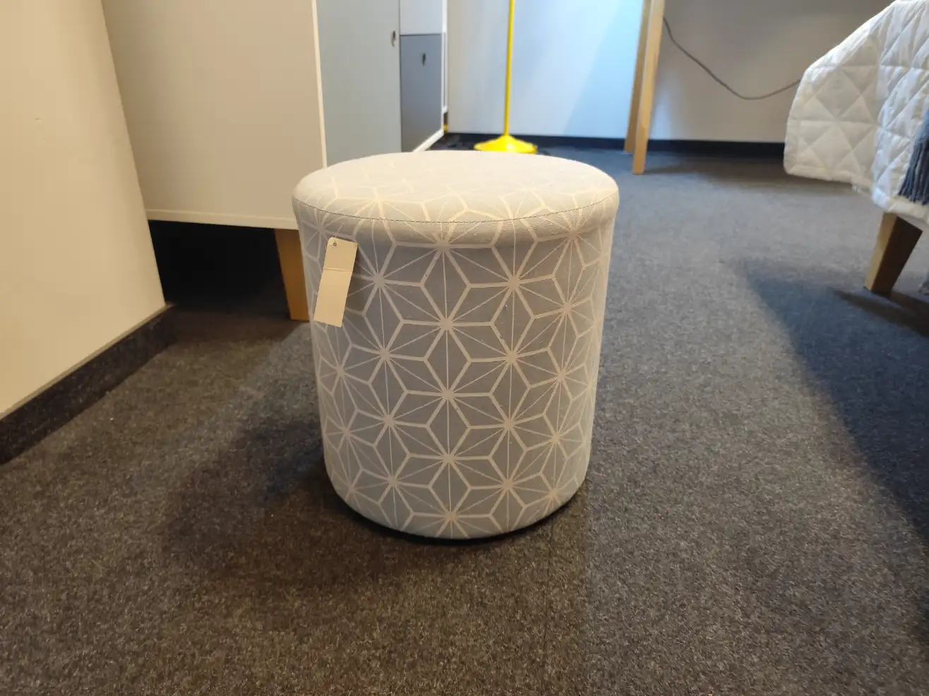 VOX Pufa okrągła w romby błękitna puf