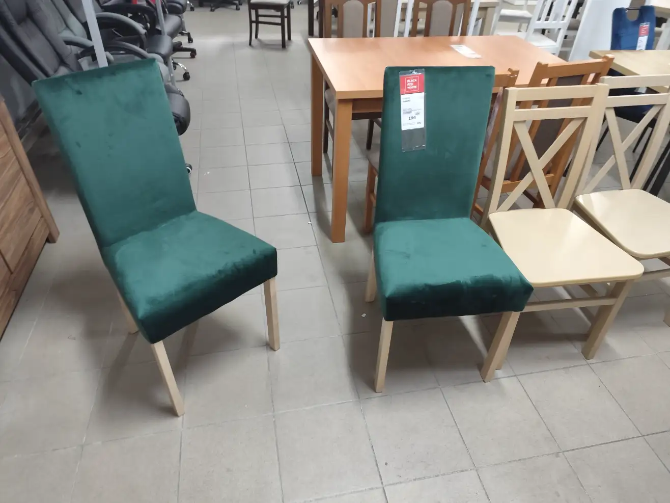 Black Red White 2 x Krzesło CAMPEL zielone tapicerowane VELVET zestaw Black Red White 2 x Krzesło CAMPEL zielone tapicerowane VELVET zestaw