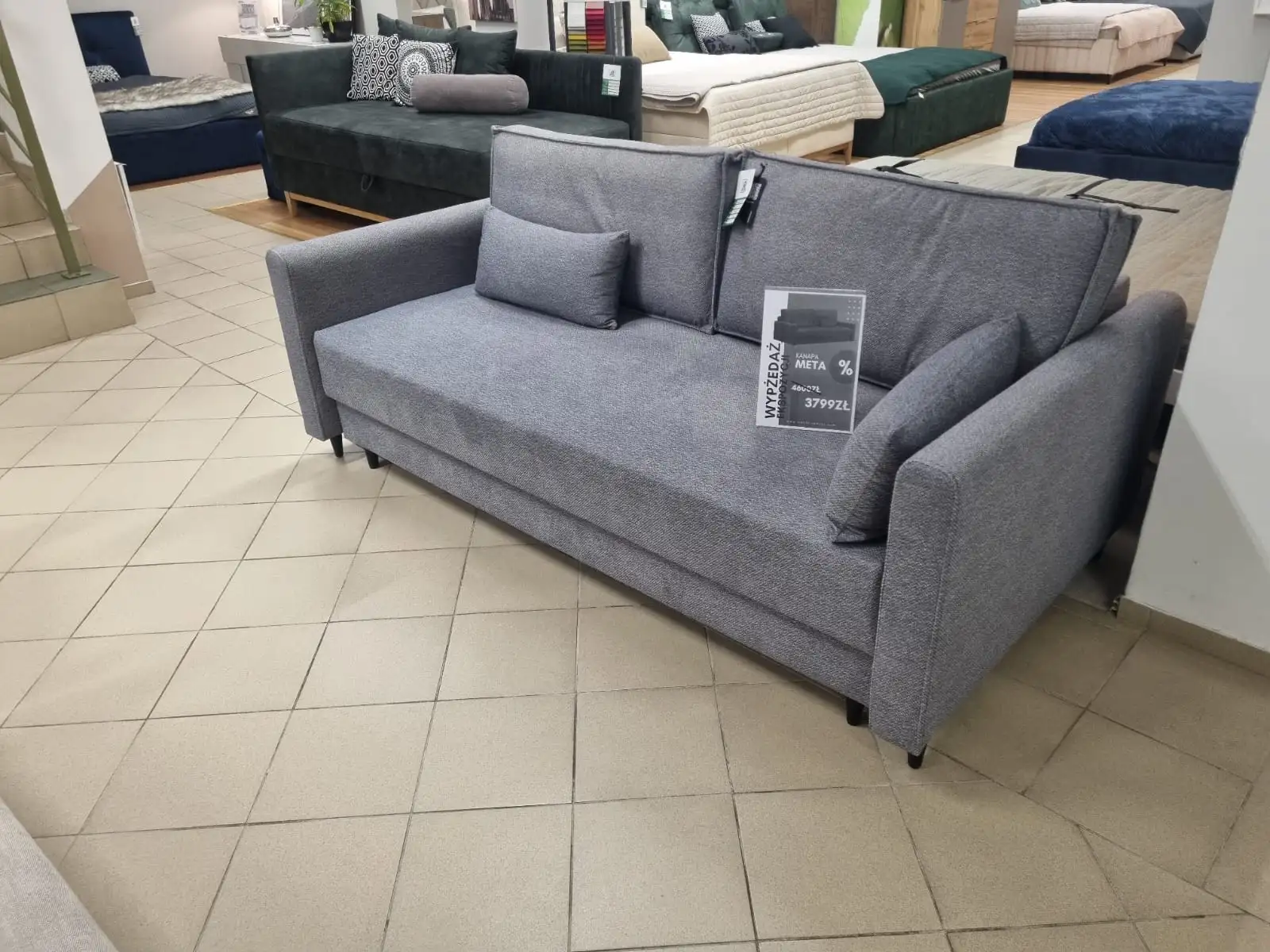Sofa META kanapa z funkcją spania DL szara