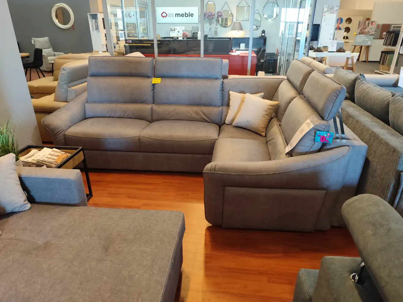 Meblomak Narożnik LARINO 3RL-N-1PP szary z funkcją spania i pojemnikiem bardzo miękki wygodny Meblomak Narożnik LARINO 3RL-N-1PP szary z funkcją spania i pojemnikiem bardzo miękki wygodny