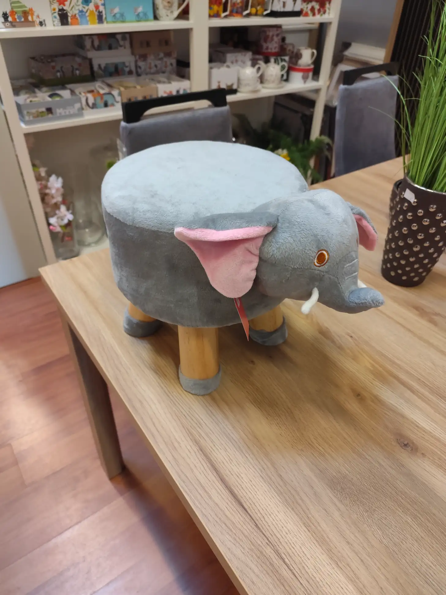 Pufa dziecięca SŁONIK szary siedzisko taboret dla dziecka