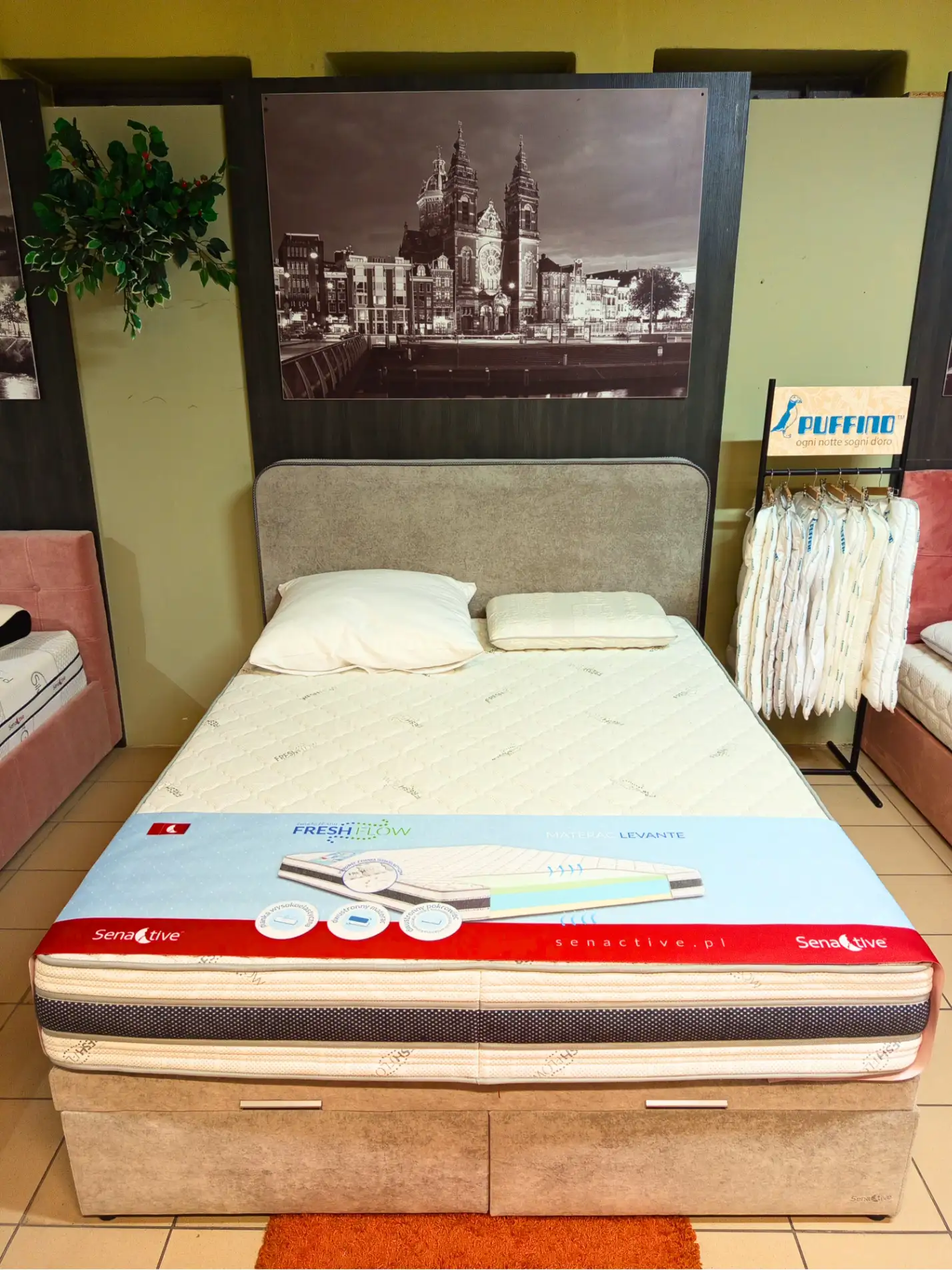 SenActive Łóżko kontynentalne PORTO 160 x 200 cm