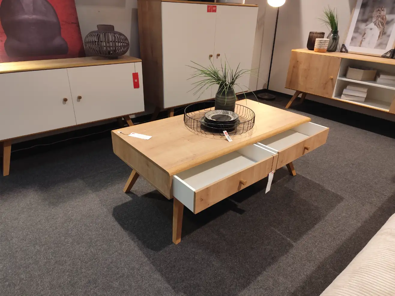 VOX Stolik kawowy NATURE + 2x szuflada ława front dębowy VOX Stolik kawowy NATURE + 2x szuflada ława front dębowy