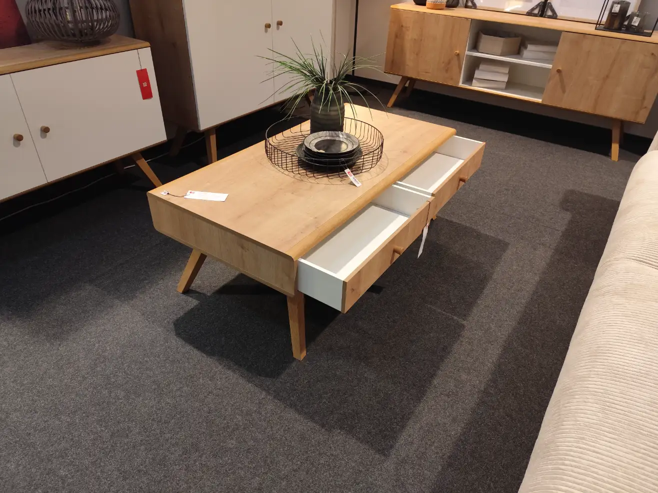 VOX Stolik kawowy NATURE + 2x szuflada ława front dębowy VOX Stolik kawowy NATURE + 2x szuflada ława front dębowy