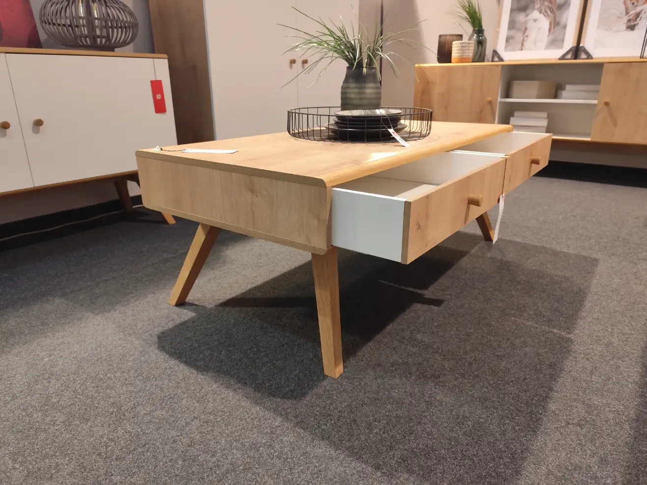 VOX Stolik kawowy NATURE + 2x szuflada ława front dębowy VOX Stolik kawowy NATURE + 2x szuflada ława front dębowy