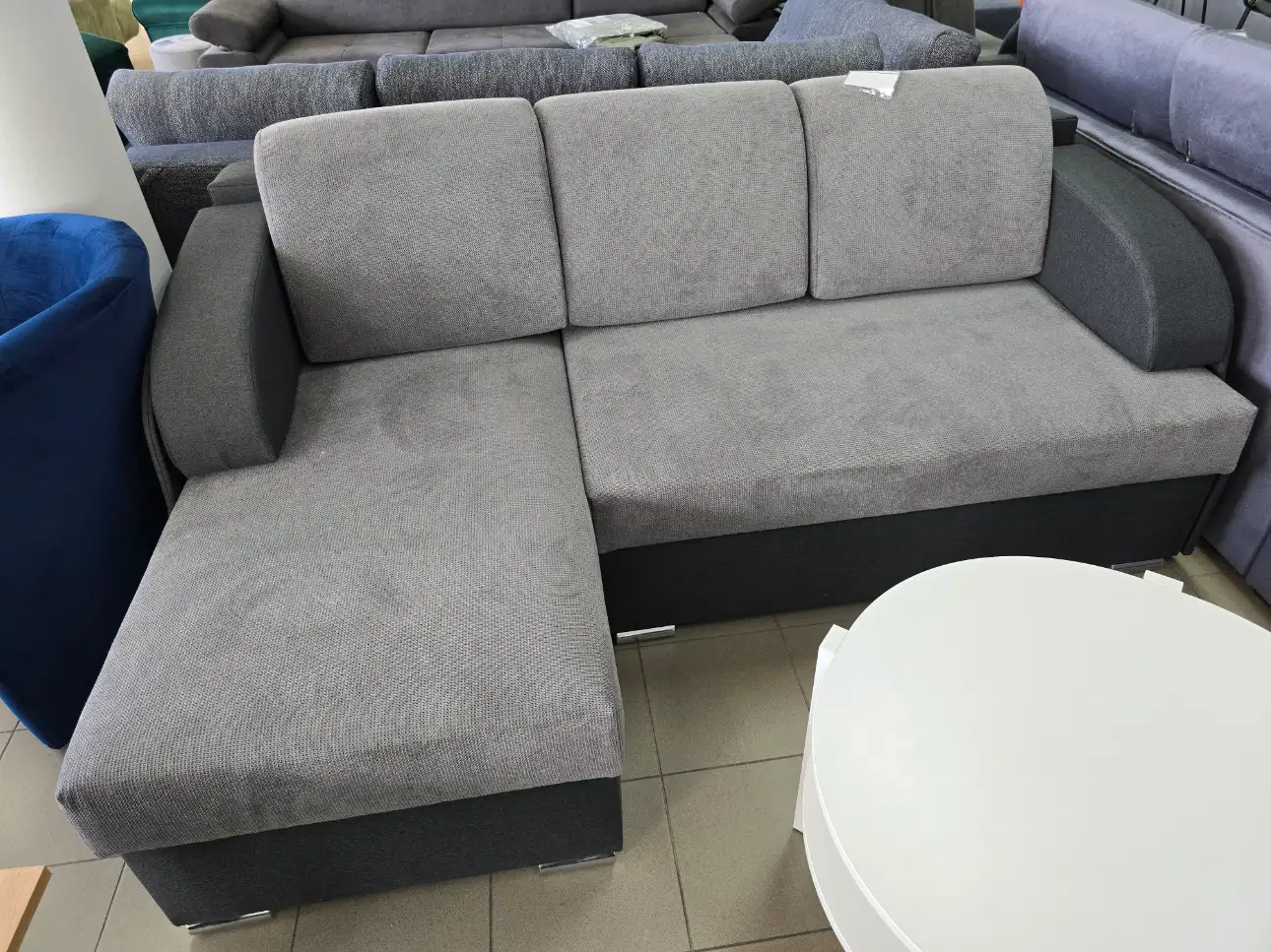 Black Red White Narożnik MERIN z funkcją spania i pojemnikiem uniwersalny