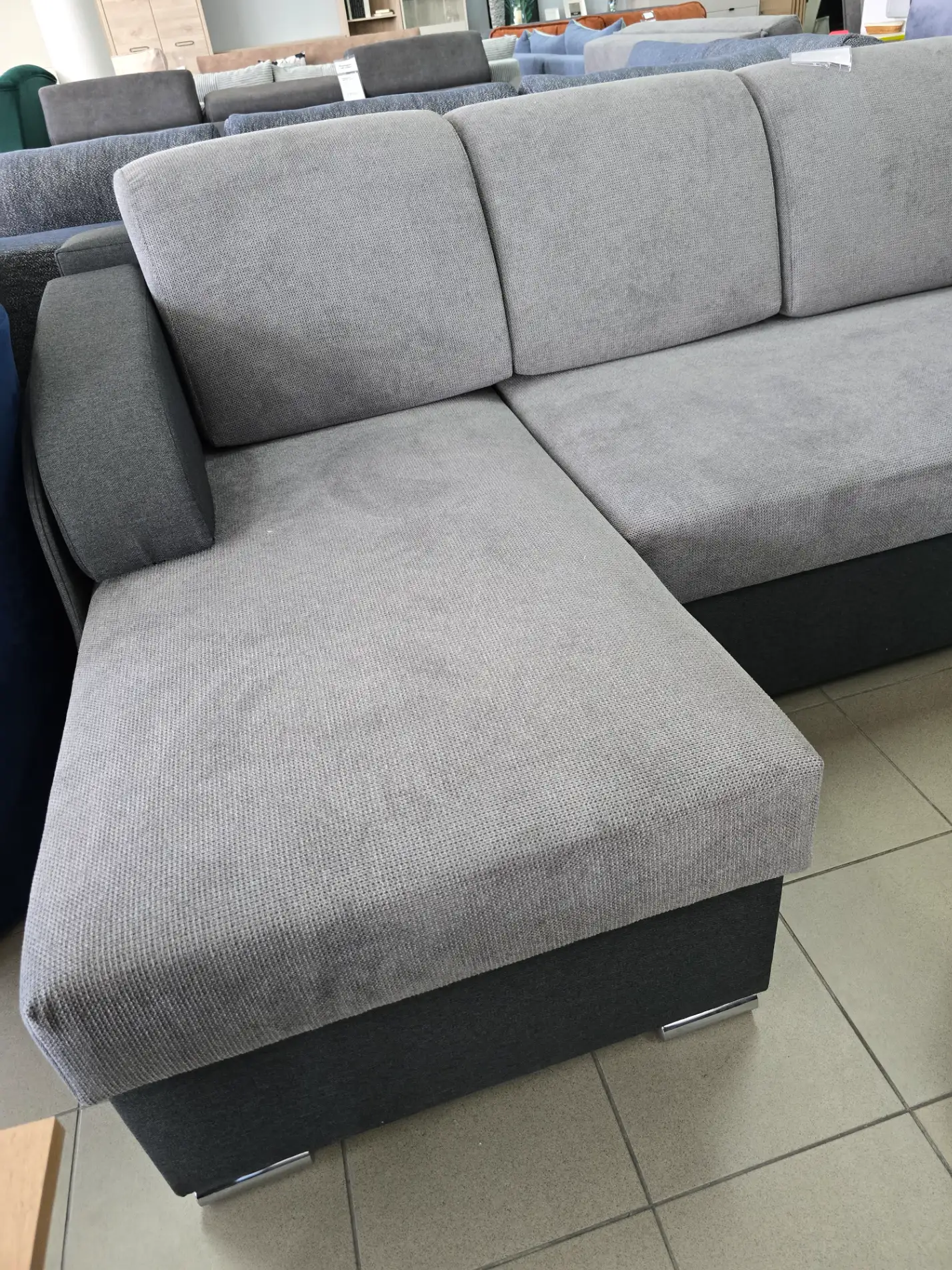Black Red White Narożnik MERIN z funkcją spania i pojemnikiem uniwersalny