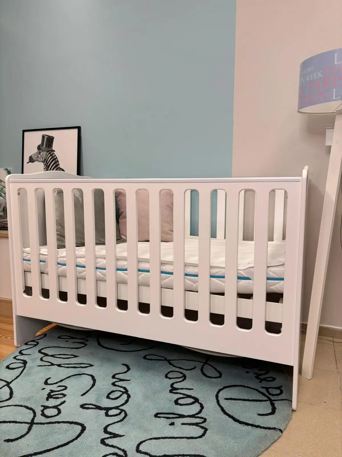 Łóżeczko BABY BASIC niemowlęce + materac + ochraniacz + szuflada - MEGA OKAZJA!
